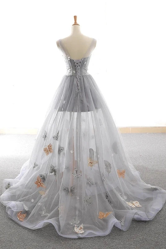 A Line Sweetheart Tulle Prom Dress