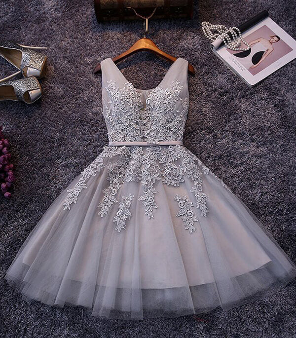 A Line Tulle Homecoming Dress