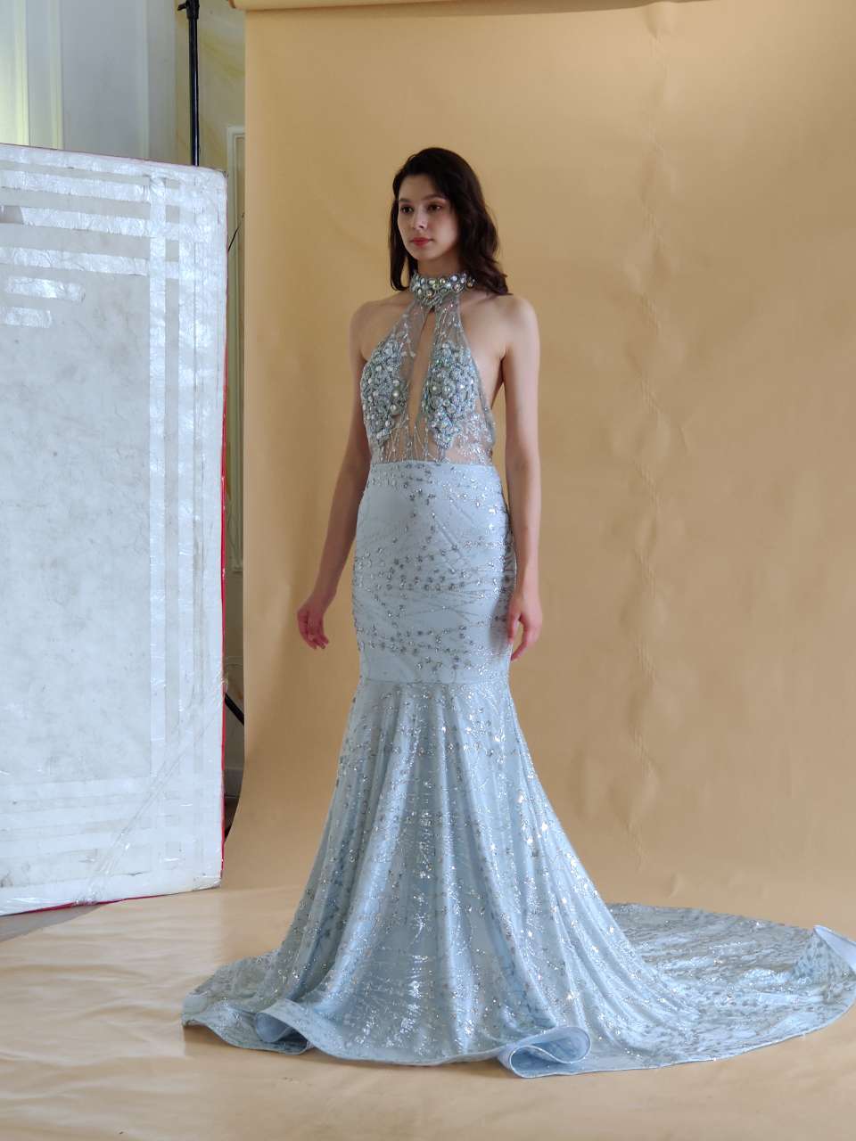 Elegant Halter Mermaid Prom Dresses | Backless Sequins Evening Gowns BC0679