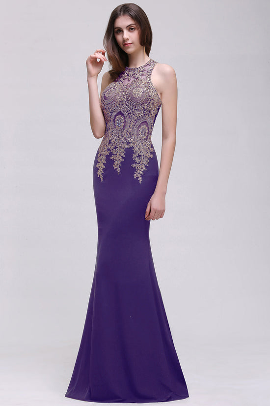 Elegant Sleeveless Mermaid Evening Dress | Prom Gown With Lace Appliques