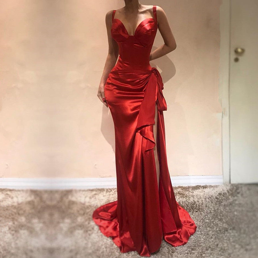Elegant Sweetheart Red Evening Dress | Mermaid Prom Dress With Slit BC0505
