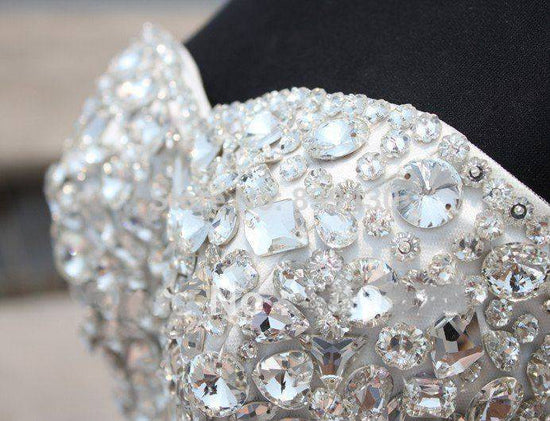 Gorgeous Crystals Mermaid Tulle Wedding Dress Sweetheart Sleeveless