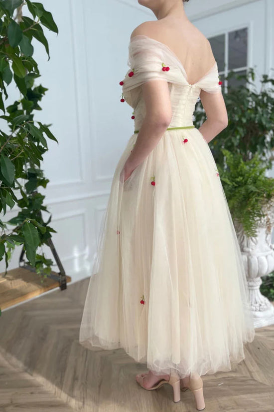 Ivory Off The Shoulder Prom Dresses