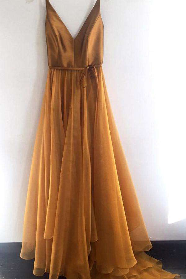Spaghetti Straps A Line Tulle Long Prom Dress Evening Dress
