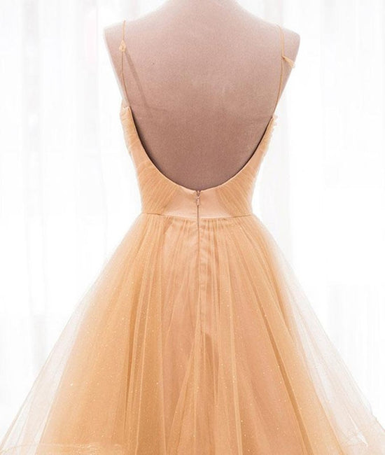Sparkly A Line Spaghetti Straps Multi-layered Tulle Prom Dress
