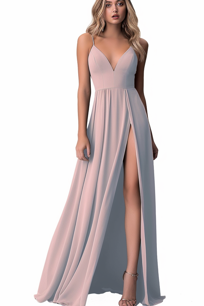 Tulle Spaghetti Strap Prom Dress with Sultry Slit