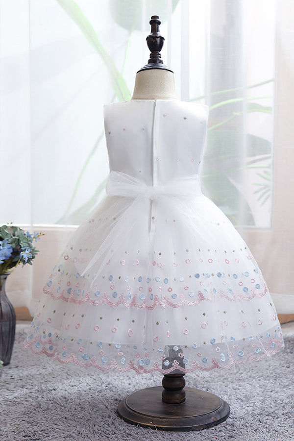 White Sleeveless bridal flower girl dresses